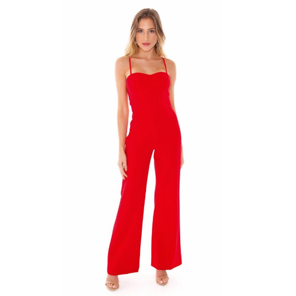 New French Connection Red Flared Jumpsuit